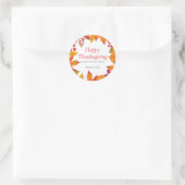 Happy Thanksgiving Country Rustic Autumn Foliage Ronde Sticker (Tas)