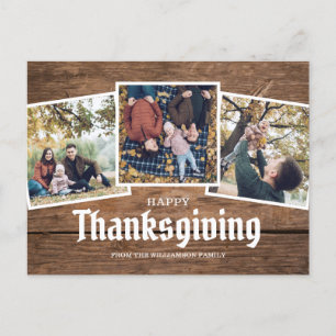 Happy Thanksgiving Country Rustic Family Foto Feestdagenkaart