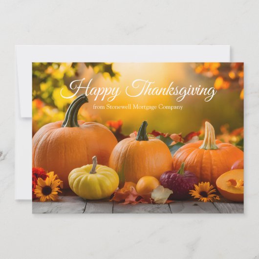 Happy Thanksgiving Custom Company Herfst Pompoenen Feestdagenkaart (Voorkant)