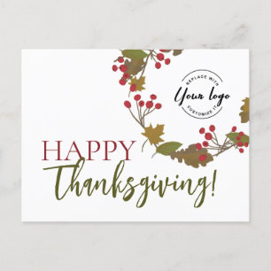 Happy Thanksgiving Custom logo Foliage Feestdagenkaart