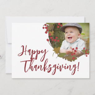 Happy Thanksgiving Custom Photo Family Greeting Feestdagenkaart