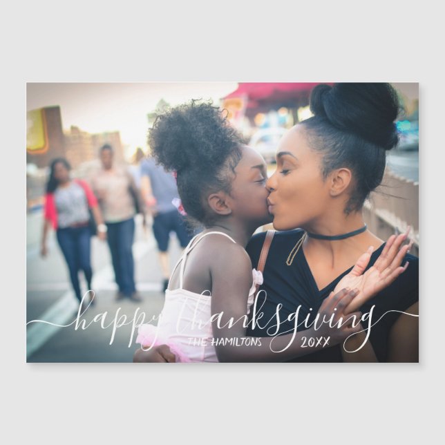 Happy Thanksgiving Custom Photo Magnet Kaart (Voorkant)