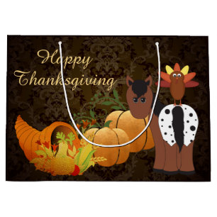 Happy Thanksgiving Cute Appaloosa Horse and Turkey Groot Cadeauzakje