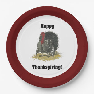 Happy Thanksgiving Cute Cartoon Turkije Papieren Bordje