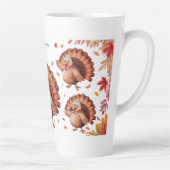 Happy Thanksgiving Cute Turkey Latte Mok (Rechts)