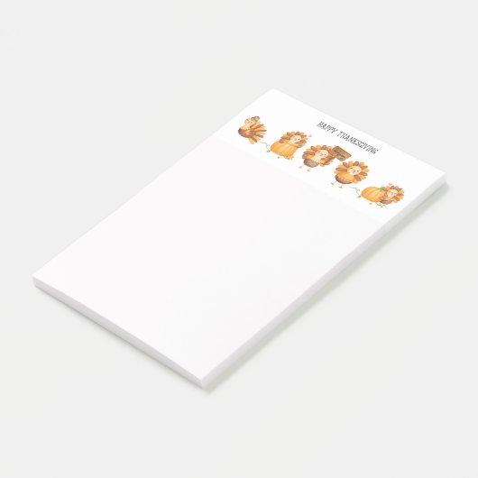 Happy Thanksgiving Cute Turkeys Post-it® Notes (Schuin)