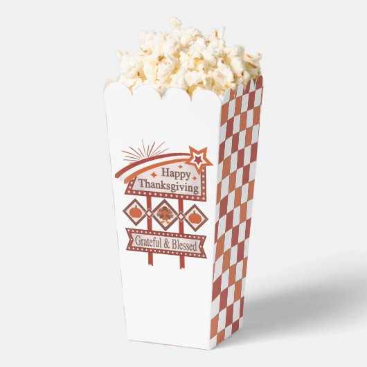 Happy Thanksgiving Dankbaar & Gezegend Retro Teken Bedankdoosjes (Popped)
