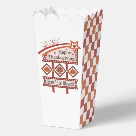 Happy Thanksgiving Dankbaar & Gezegend Retro Teken Bedankdoosjes (Voorkant)