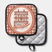 Happy Thanksgiving Dankbaar & Gezegend Retro Teken Pannenlap (Voorkant / Achterkant)