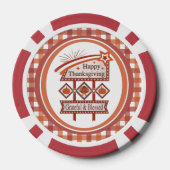 Happy Thanksgiving Dankbaar & Gezegend Retro Teken Poker Chips (Achterkant)