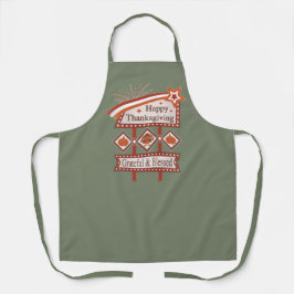 Happy Thanksgiving Dankbaar & Gezegend Retro Teken Schort