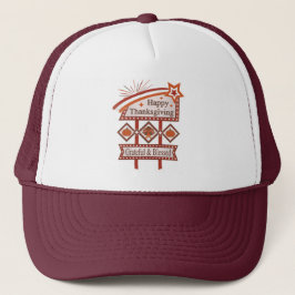 Happy Thanksgiving Dankbaar & Gezegend Retro Teken Trucker Pet