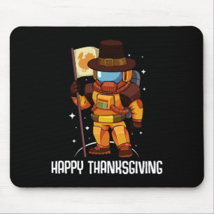 Happy Thanksgiving Day Astronaut Turkije Vlag Herf Muismat