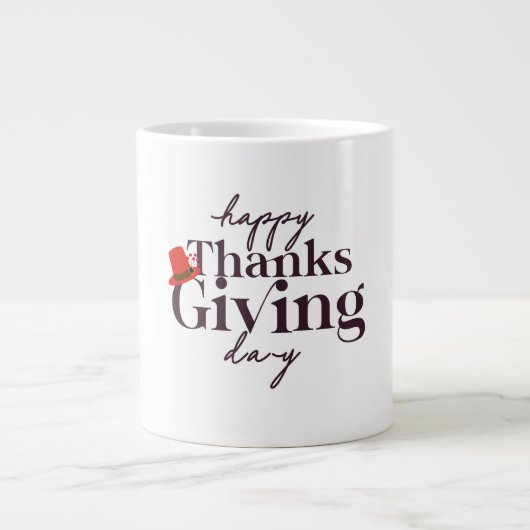Happy Thanksgiving Day Design Extra Grote Beker (Voorkant)