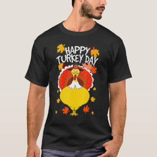 Happy Thanksgiving Day Funny Cute Pilgrim Turkije T-shirt
