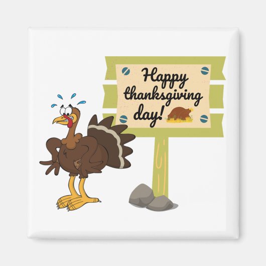 Happy Thanksgiving Day Funny Magneet (Voorkant)