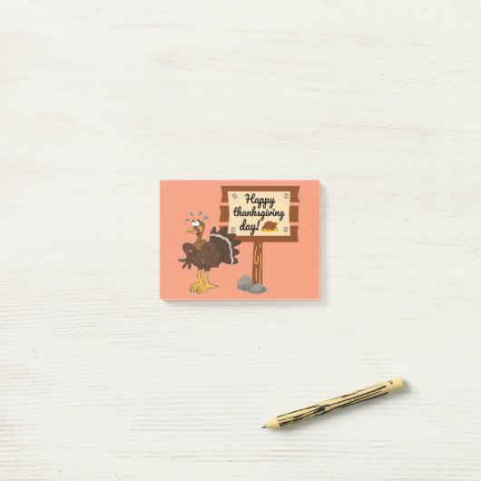 Happy Thanksgiving Day Funny Post-it® Notes (Op bureau)