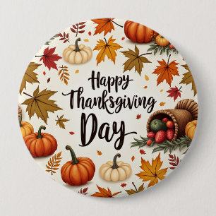 Happy Thanksgiving Day grote ronde Button