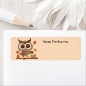 Happy Thanksgiving Day Owl Etiket (Insitu)