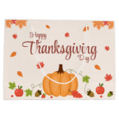 Happy Thanksgiving Day party Groot Cadeauzakje (Achterkant)