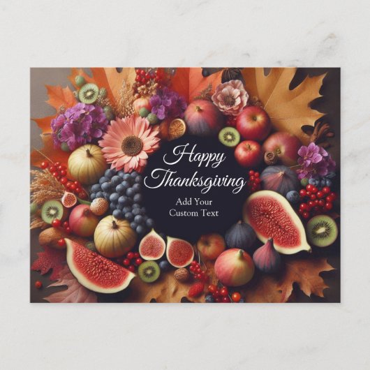 Happy Thanksgiving Day Pompoen en Bloemen Wrath Feestdagenkaart (Voorkant)