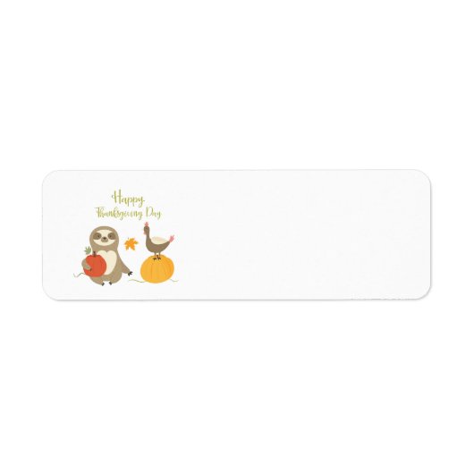 Happy Thanksgiving Day-sleuf met kalkoenetiket Etiket (Voorkant)