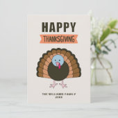 Happy Thanksgiving Day Turkey Grateful Holiday Kaart (Staand voorkant)
