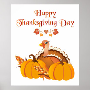 Happy Thanksgiving Day Turkije Poster