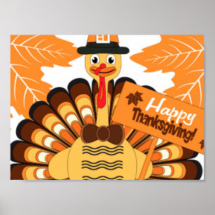 Happy Thanksgiving Day Turkije Poster