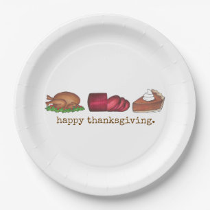 Happy Thanksgiving-diner Turkey Cranberry Pie Papieren Bordje