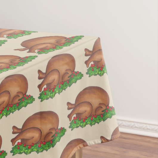 Happy Thanksgiving-dinetinefdruk op Turkije Dag Tafelkleed (Voorbeeld)