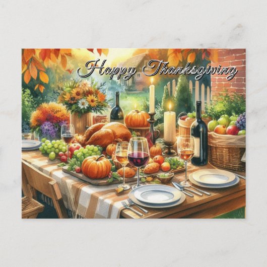 Happy Thanksgiving Dinner Feast Briefkaart (Voorkant)
