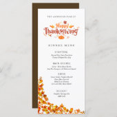 Happy Thanksgiving Dinner Menu (Voorkant / Achterkant)
