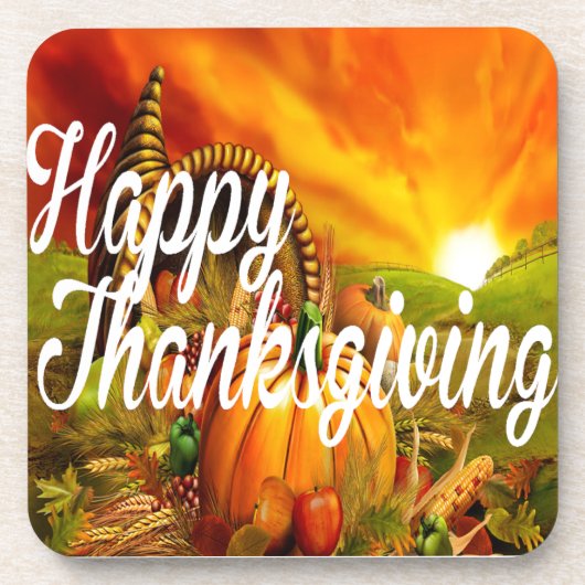 Happy Thanksgiving Drankjes Onderzetter (Voorkant)
