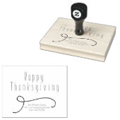 Happy Thanksgiving Elegant Script Typografie Rubberstempel (Gestempeld)