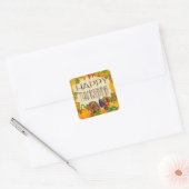 Happy Thanksgiving Envelope Seals Vierkante Sticker (Envelop)