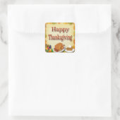 Happy Thanksgiving Envelope Seals Vierkante Sticker (Tas)