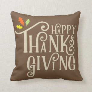 Happy Thanksgiving Fall Leaves Kussen
