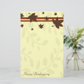 Happy Thanksgiving Fall Leaves Stationery Briefpapier (Staand voorkant)