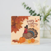 Happy Thanksgiving Feestdagenkaart (Staand voorkant)