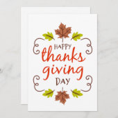 Happy Thanksgiving Feestdagenkaart (Voorkant / Achterkant)