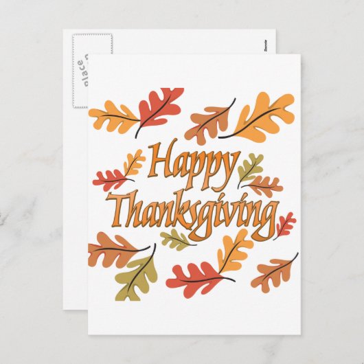 Happy Thanksgiving Feestdagenkaart (Voorkant / Achterkant)