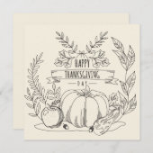 Happy Thanksgiving Feestdagenkaart (Voorkant / Achterkant)