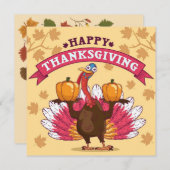 Happy Thanksgiving Feestdagenkaart (Voorkant / Achterkant)