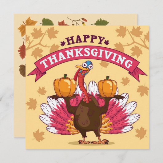 Happy Thanksgiving Feestdagenkaart (Voorkant / Achterkant)