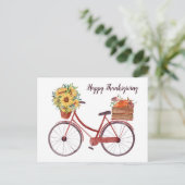 Happy Thanksgiving  fiets Briefkaart (Staand voorkant)