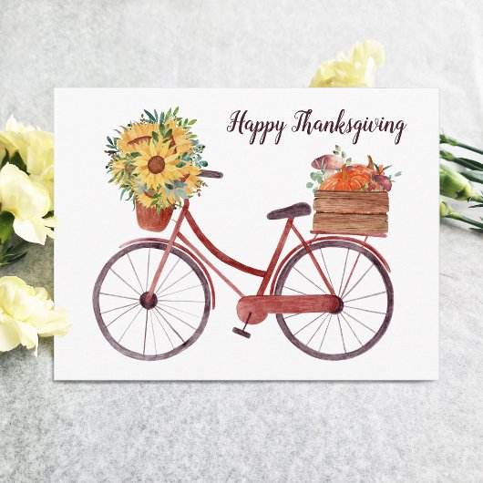 Happy Thanksgiving  fiets Briefkaart