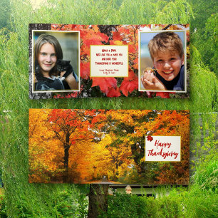 Happy Thanksgiving Folded Photo Drieluik Wenskaart