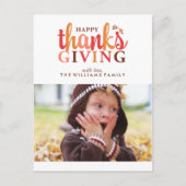 Happy Thanksgiving-foto Feestdagenkaart (Voorkant)