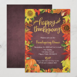 Happy Thanksgiving, Friendsgiving Dinner Invite Kaart